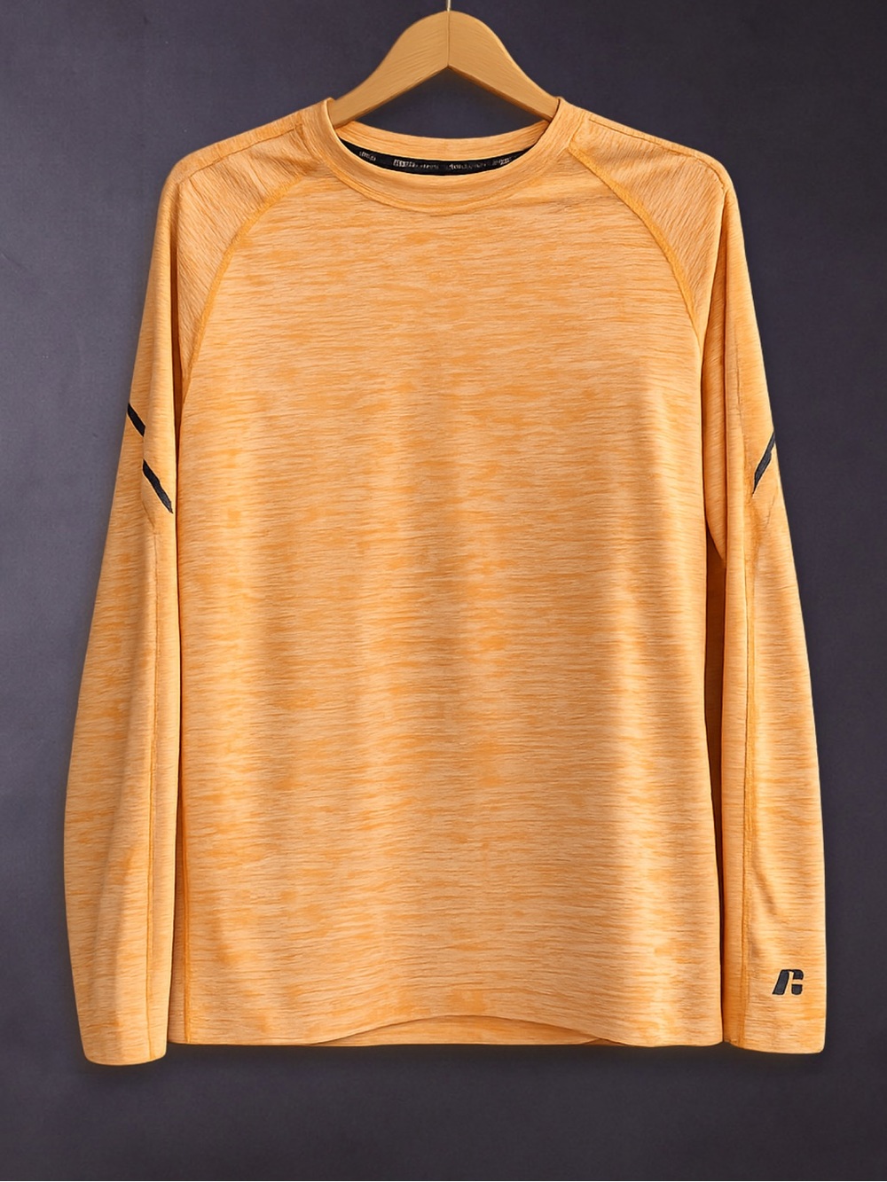 Boys Dri-Fit Long Sleeve Russell Large 10-12 Orange Performance Athletic Shirt